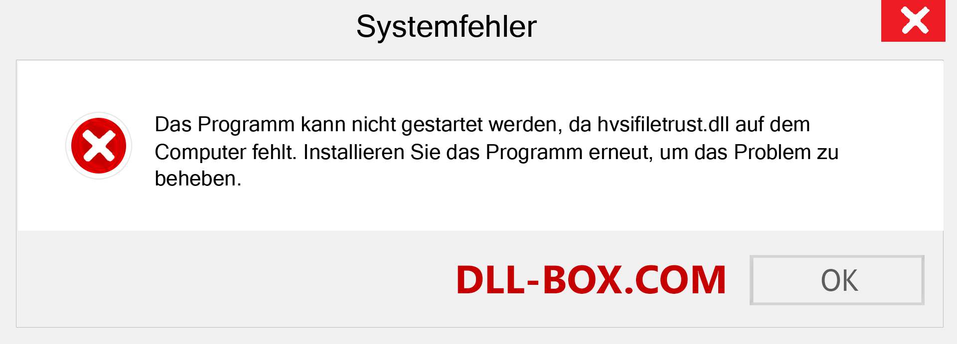 hvsifiletrust.dll-Datei fehlt?. Download für Windows 7, 8, 10 - Fix hvsifiletrust dll Missing Error unter Windows, Fotos, Bildern